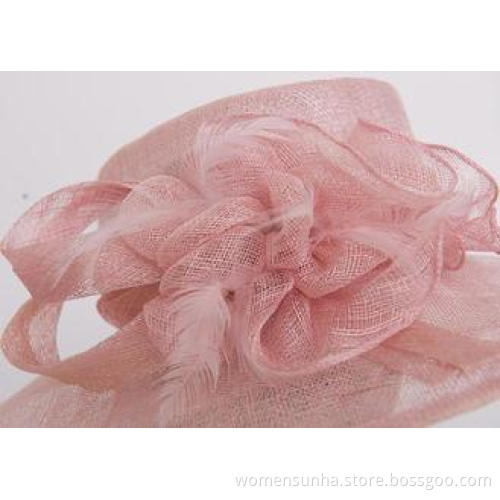 Pink Feather Fascinators Ladies Tea Party Hats With 12cm Br